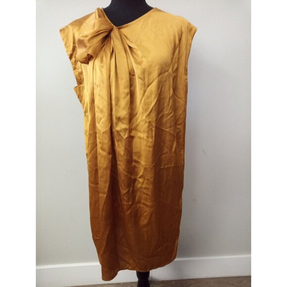 NWT Vero Moda Yellow Gold Mini Shift Dress Size Medium - Picture 1 of 6